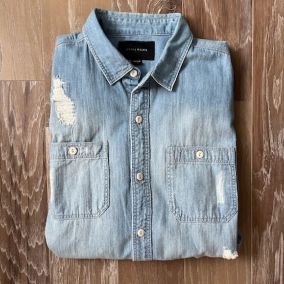 Among Equals Denim Button Down - Picture 2 of 4